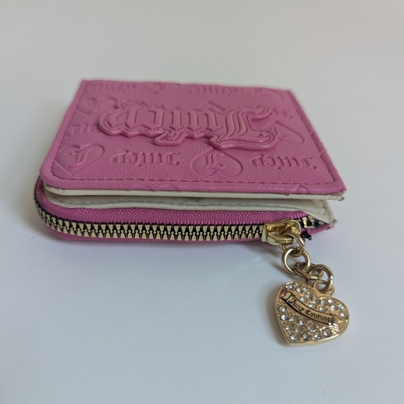 Juicy Couture Pink Embossed Wallet with Heart Charm - Picture 5 of 9